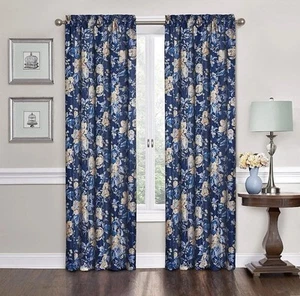 Waverly Traditions Forever Yours Floral Rod 52"W x 84"L (Pack of 1), Indigo  - Picture 1 of 3