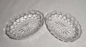 2 Fostoria ovale Mandelschalen ~ amerikanisch ~ 3 3/4" Schale ~ Klarglas Nussschale - Bild 1 von 6