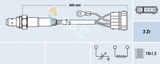 FAE 77112 Sonda lambda per VW - Immagine 1 di 1