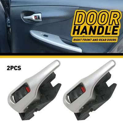2Pcs Inside Door Handle Silver For Right 2009 2010-2015 Toyota Corolla Matrix - Image 1 of 4