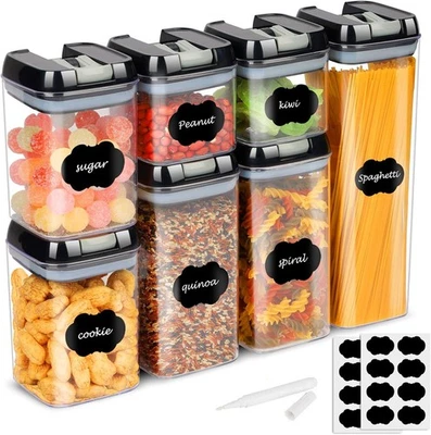 Premium Chef's Path Airtight Food Storage Containers with Lids x 7 with pen - Image 1 of 4
