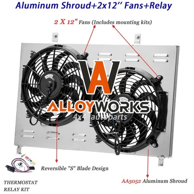 Aluminum Shroud+Fan For 1993-97 Toyota Land Cruiser 80 Series Lexus LX450 4.5L Foto 1 de 4