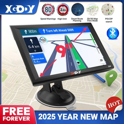 XGODY 9'' Bluetooth Truck Navi Wohnmobil Navigationsgerät Navigation EU Karten - Bild 1 von 4