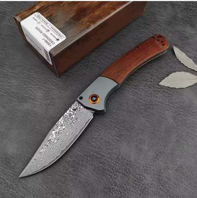 Cuchillo Plegable 15080 Damasco Hoja de Acero Eje Apertura Manual Envío Gratis Foto 1 de 4