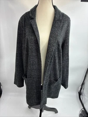 Divided H&M Women's Black Lined Blazer Jacket Large Acrylic Cotton - Изображение 1 из 4