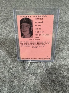 Tarjeta rosa rara 1961 7-11 Whitey Herzog #14 Kansas City Athletics Seven Eleven - Imagen 1 de 2