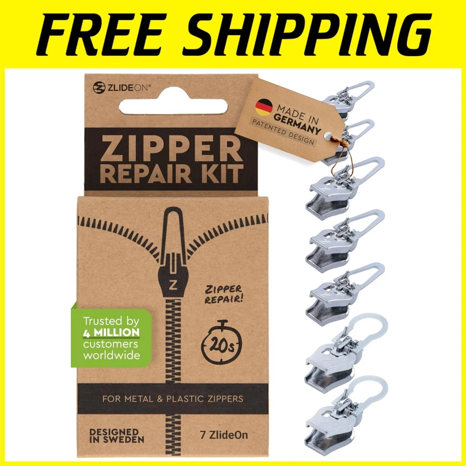 Zipper Pull Replacement 7pcs - Silver Large - Image 1 of 4