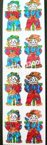 HAMBLY STUDIOS STICKERS PRISMATIC / GLITTER COLORFUL SCARCROWS FARM VINTAGE RARE - Picture 1 of 4