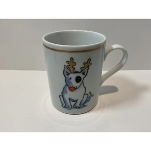 Williams Sonoma Hund Rentier Weihnachten Becher Tasse Goldrand Made in Japan - Bild 1 von 6