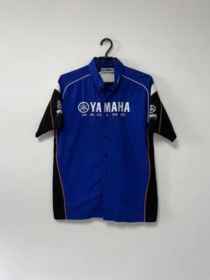 Camiseta deportiva vintage Yamaha Racing botón motocicleta deportes de motor azul para hombre talla M Foto 1 de 4