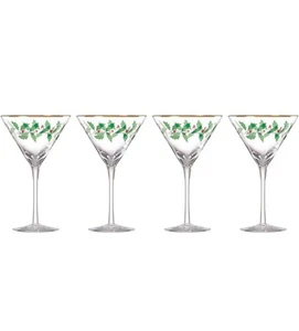 Lenox Holiday Martini Glas 4er Set ~ Neu im Karton Holly Berry - Bild 1 von 5