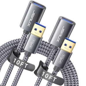 2 Stück 10 Fuß USB 3.0 Verlängerungskabel, Typ A Stecker auf Buchse USB für Webcam, Xbox, - Bild 1 von 10