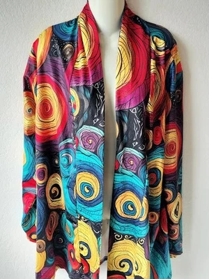 CHAOS MONKEY - Colorido Frente Abierto Túnica Chaqueta Top - 2X Foto 1 de 3