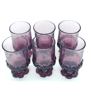 70er Jahre Vintage Amethyst Franziskaner Madeira Kelch Gläser -6- Tiffin 5 ins. Schwer - Bild 1 von 10
