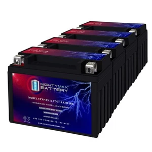 Mighty Max YTX9-BS 12V, 8Ah, Replaces Kawasaki ZX600-FA Ninja ZX-6R 24 - 4 Pack - Picture 1 of 6