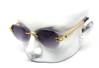 Hombres Gafas de sol doradas degradadas Lentes Anteojos Marco de metal Hip Hop Moda Migos Foto 1 de 4