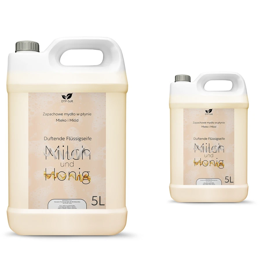 10L Flüssigseife Handseife TOP Seife für Seifenspender 2x5 Liter Milch & Honig - Bild 1 von 4