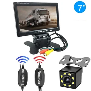 Wireless Car 7" Monitor Display for Rear View Reverse Backup Camera TV Display - Picture 1 of 14