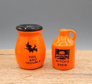 Ceramic Witches Brew Jug & Toil & Trouble Crock Dollhouse Miniature 1:12 - Picture 1 of 9