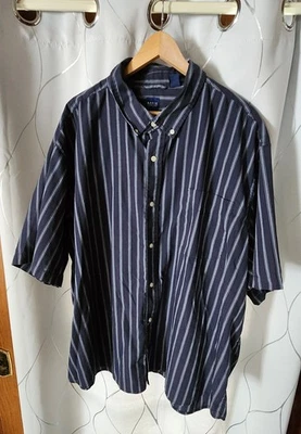 Basic Editions Men's Short Sleeve Button Down Collared Blue Shirt Size 4X - Image 1 of 4