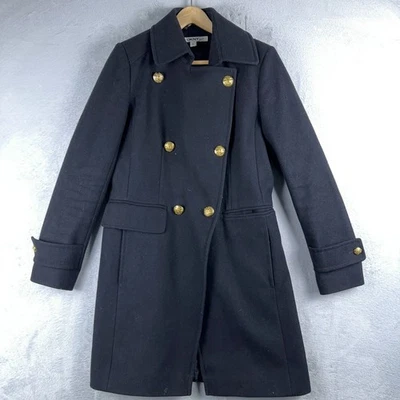 Chaquetón para mujer DKNY doble botonadura mezcla de lana para mujer negro talla 6 Foto 1 de 4