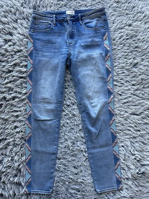Jeans Driftwood Mujer 30 Azul Jackie Tiro Alto Azteca Bordado Boho Foto 1 de 4