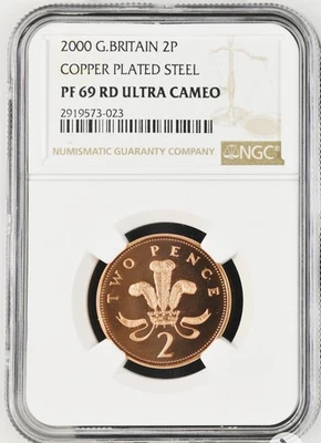 TOP POP - 2000 Great Britain 2 Pence Proof NGC PF69 Red - Image 1 of 3