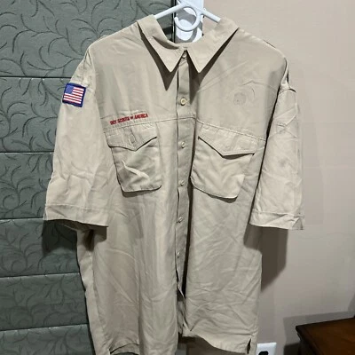 Vented Microfiber Poly Boy Scout BSA UNIFORM SHIRT Mens 2XL Short Sleeve I82 - Image 1 of 4
