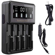 Lcd DisplaySpeedyUniversal186 50BatteryChargerwithCarAda pter 16340(Rcr123) 14500