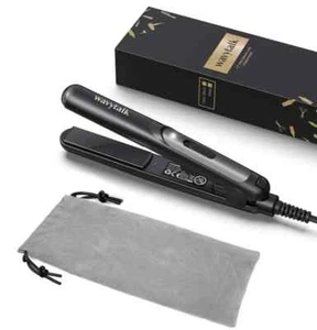 Wavytalk Mini Dual Voltage Flat Iron Black 0.7 Inch Travel Hair Straightener New - Picture 1 of 4