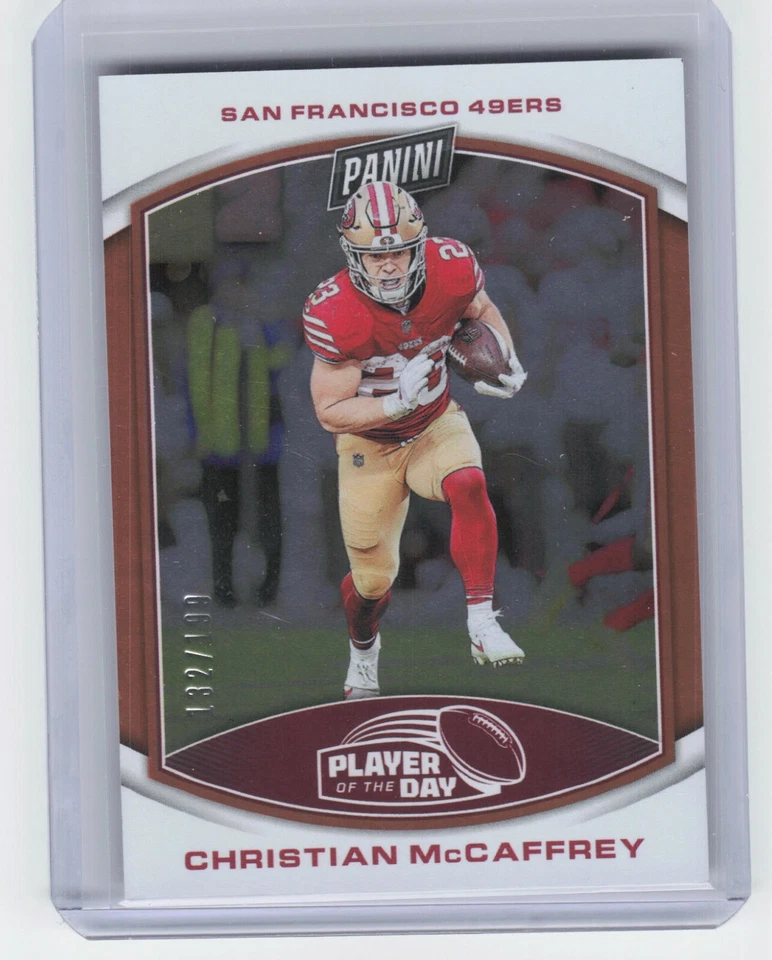 2023 Panini Player of The Day Christian McCaffrey 14 Orange Holo Foil /199 49ers - Image 1 of 2