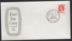 1965 Australia QE11 5d Red Unused APO Shield FDC - Foto 1 di 1
