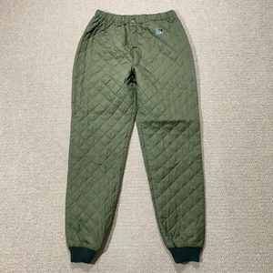 VINTAGE Helly Hansen Trousers Mens 34x31 Green Quilted Rain Sailing Gear - Picture 1 of 14