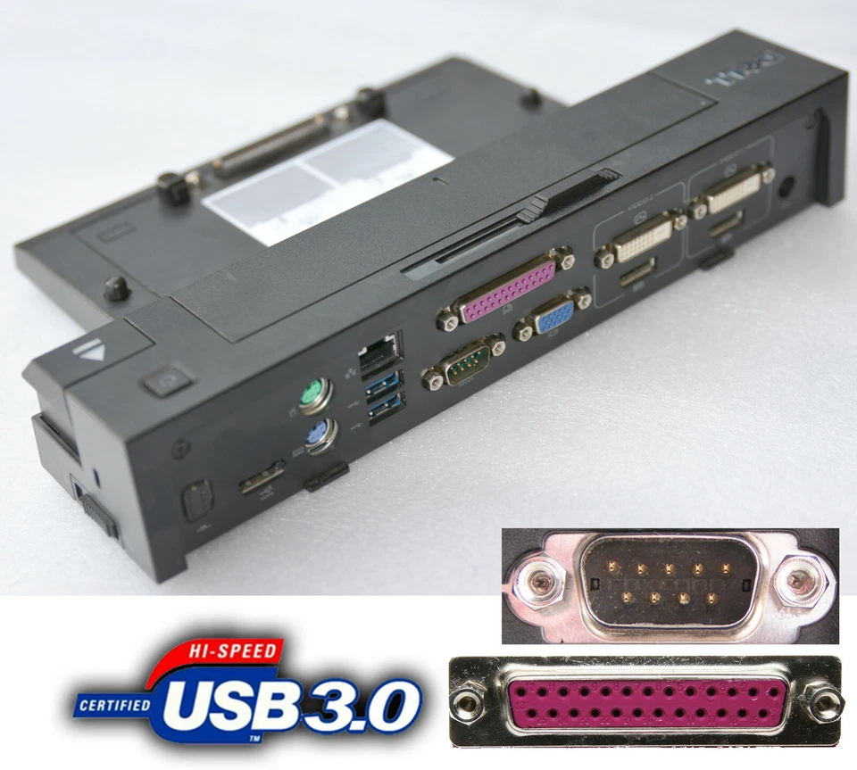 PORT REPLICATOR DELL LATITUDE K09A 2x USB3.0 E-PORT PLUS II 12TFYA00 035RXK 14  - Bild 1 von 1