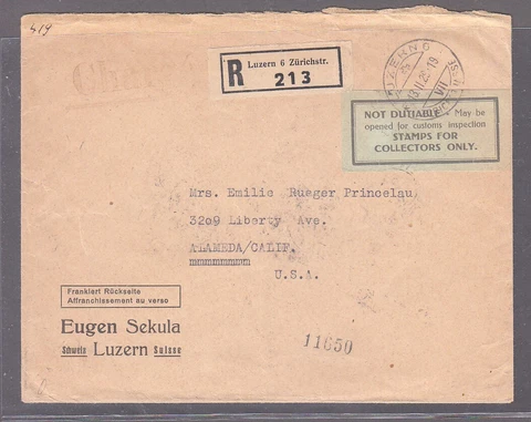 Switzerland Cover 150, 168, 176 Three Tebe Beche Psirs 11 1919 Cover