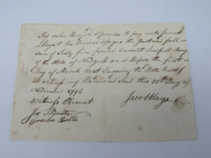 1796 Payment Certificate to James Bogart of New York Colonial Currency Note USA - Picture 1 of 2