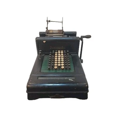 Vintage BURROUGHS ADDING MACHINE CALCULATOR HAND CRANK. No key - Untested - Rare - Image 1 of 4