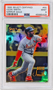 1995 SELECT CERTIFIED MIRROR GOLD OZZIE SMITH #55 PSA 9 MINT