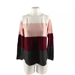 NWT $46 KAREN SCOTT Colorblock Fall Sweater SMALL(4-6) Raglan Pullover Cotton - Picture 1 of 13