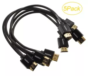 5-Pack 1 ft. High-Speed HDMI w/ Ethernet Cable - 4K/60Hz 4:4:4 format, HDR - Picture 1 of 3