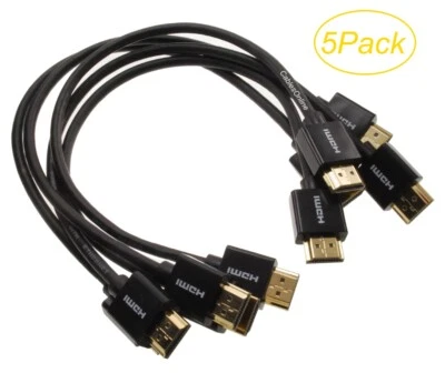 5-Pack 1 ft. High-Speed HDMI w/ Ethernet Cable - 4K/60Hz 4:4:4 format, HDR - Image 1 of 3