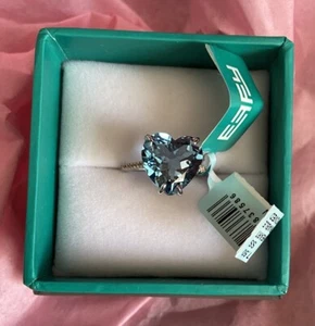 NEU! Effy Blautopas, weißer Saphir & Silber Herz Ring in Größe 7 / $725 - Bild 1 von 13