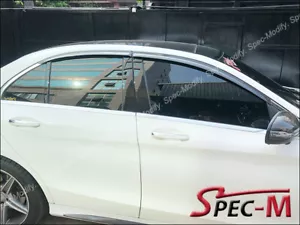 Visera deflectora de ventana de fibra de carbono 4 piezas para 2015-2019 W205 C250 C300 C400 C43 - Imagen 1 de 3