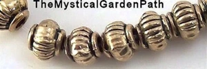 Bead, 36 Antiqued Gold Metal Small 4x5mm Melon Rondelle Beads * - Picture 1 of 2