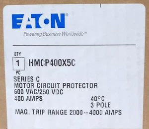 Brand New EATON HMCP400X5C Motor Circuit Protector 400 AMP 600V 3 POLE HMCP - Picture 1 of 4