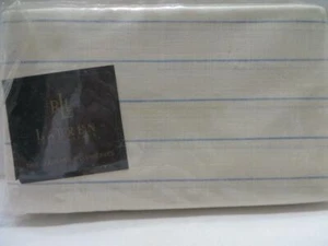 Ralph Lauren Catalina Island  Cream Blue Stripe Standard Pillowcases New - Picture 1 of 5