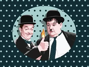 Laurel & Hardy 22x28" Pop Art - Ltd. Ed. Fine Art Print Signed by John Lathrop - Picture 1 of 4