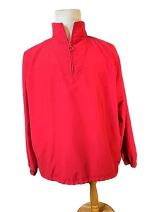 Sz XL Men's Red 1/4 Zip Pullover Windbreaker. Lined Jacket Preowned - Picture 1 of 9