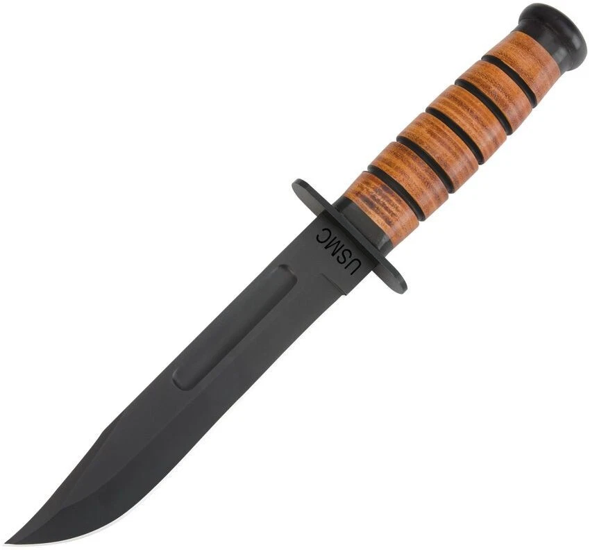 United Cutlery #uc3092 USMC Combat Fighting Knife With Brown Leather Sheath