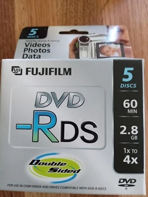 Nuevo Lote De 5 Discos Fujifilm Mini DVD-R Doble Cara 2.8GB 60 Minutos Foto 1 de 3